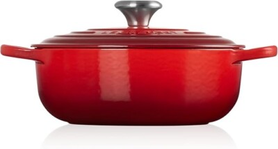 Le Creuset Signature Cast Iron 3.5 Quart Sauteuse Oven, Cerise *New Danted Box*