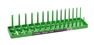 Hansen Global 3804 3/8'' Dr. METRIC Socket Organizer GREEN