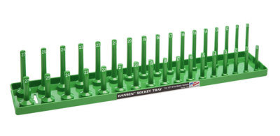 Hansen Global 1204 1/2'' Dr. METRIC Socket Organizer GREEN