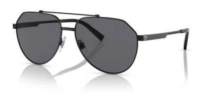 Pre-owned Dolce & Gabbana Dg2288 110681 Matte Black Grey Polarized 59 Mm Men's Sunglasses