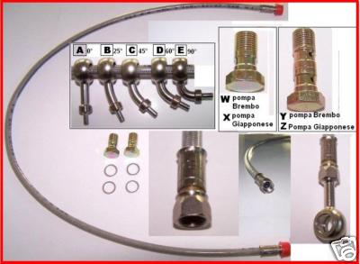 KIT TUBO FRENO MOTO AERONAUTICO UNIVERSALE  A MISURA Lungo  da 800 a 1200 scelta