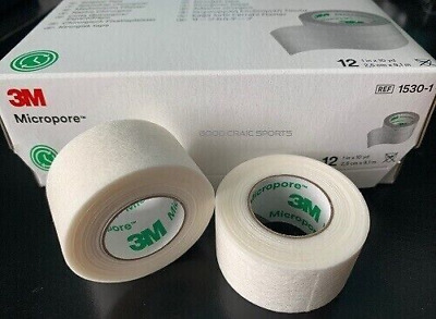 2 Rolls 3M Micropore PAPER Surgical Medical Tape 1'' x 10 yds Genuine!  free ship