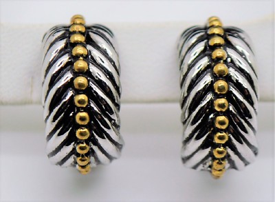 E01 Unique CLASSIC Designer Style Gold Dots hoop Omega Clip Fashion Earrings lot