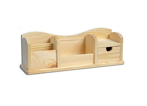 Portapenne Legno Organizer 4 Scomparti Cassetto Da Decorare Decoupage dfh