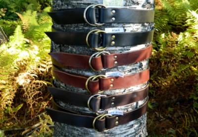 Handmade Double Ring Leather Belt Mens Womens 1 1/2'' 1.5 inch MEASURE YOUR SIZE