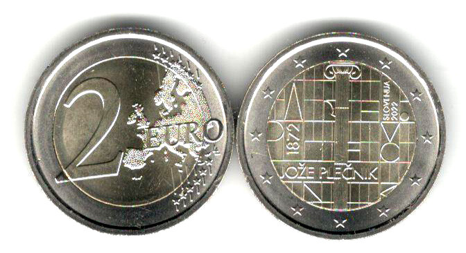 Slowenien 2 Euro GedenkmÃ¼Nze 2022 150. Geburtstag Joze Plecnik