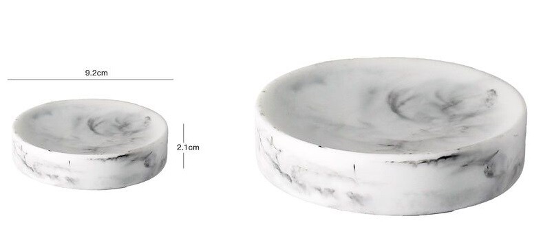 Piatto Piattino Porta Sapone Bagno Ceramica Bianca Effetto Marmo 10381 dfh