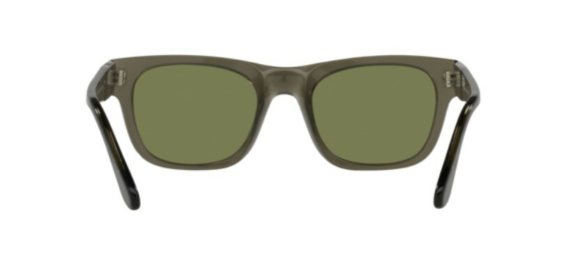 Pre-owned Persol 0po3269s 11034e Opal Smoke/ Light Green Rectangle Unisex Sunglasses
