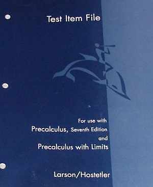 Test Item File for use with - Paperback, by Larson/Hostetler - Good o