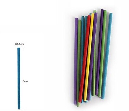 12pz Bastoncini Stecche Legno Colorati 5x150mm Lavoretti Bricolage 63847 dfh