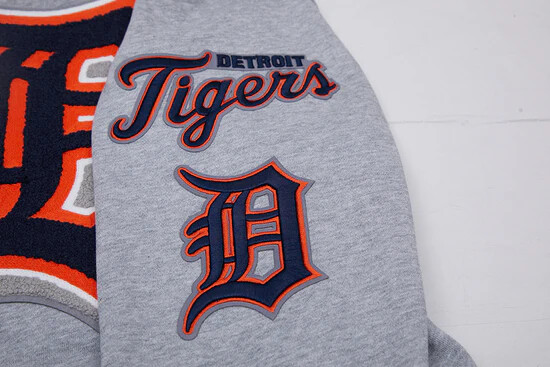 Pro Standard - MLB Detroit Tigers Mashup Men's Rib Fleece Pullover Hoodie - Gray