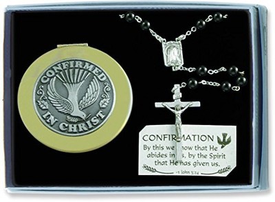 Black Abbey & Ca Confirmation Rosary With Keepsake Box Gift Set