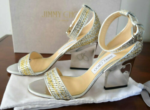 New $725 Jimmy Choo Glitter Sneakers Osaka lace up size 39