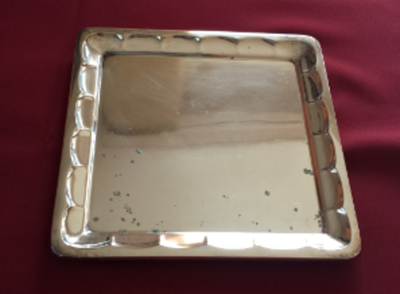 Vintage Heavy Cut Crystal Serving Dish with a Silver Plate Under-plate