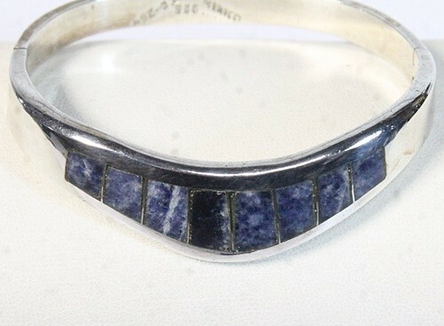 Vintage Taxco Sterling Silver Blue Sodalite Bracelet TC-264 40 grams