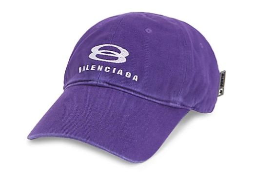 Balenciaga Unisex Unity Snowboard Logo Baseball Cap in Ultraviolet/White sz L