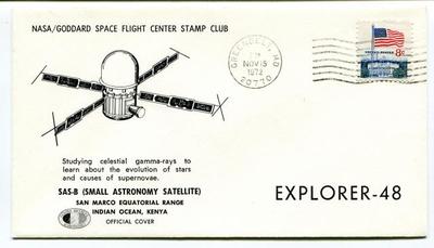 1972 Explorer-48 NASA/Goddard Space Flight Center Stamp Club SAS-B Greenbel USA