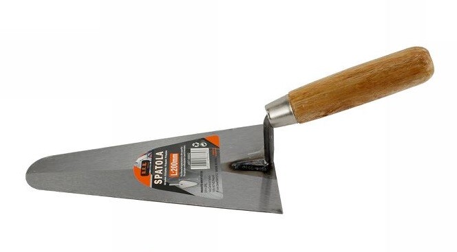 Cazzuola A Punta Rotonda Spatola Modello Muratori Mattoni Manico Legno dfh