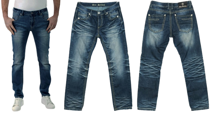 Blue Monkey BM4164 Straight Contrast Stitching Cotton Mens