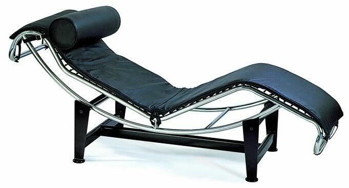 Classic modern design Le corbusier style LC4 lounge chair black genuine leather 