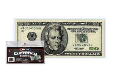 500 BCW Small Modern Currency 2-Mil Acid Free Soft Poly Sleeves archival covers