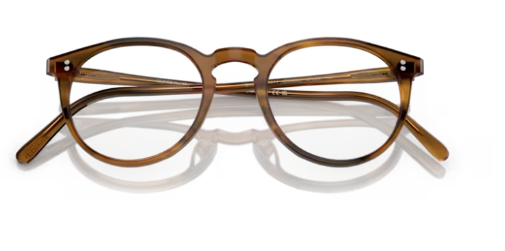 Pre-owned Oliver Peoples 0ov5183 O'malley 1011 Havana Round Men's Eyeglasses In Clear