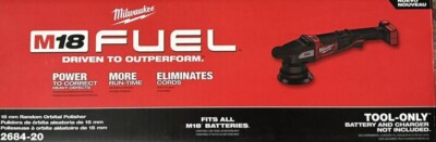 Milwaukee 2684-20 M18 FUEL 15mm Random Orbital Polisher Brushless Cordless NEW