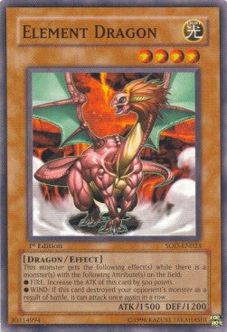 YuGiOh Element Dragon SOD-EN023 Common Englisch Good 1st