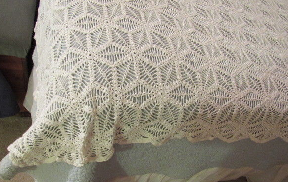 Vintage CROCHET Bedspread Coverlet 86