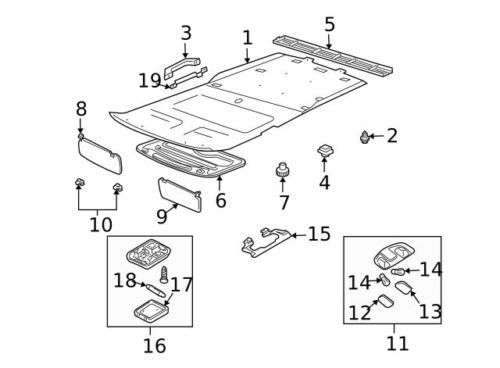 Set visiera parasole destra, sinistra e centrale originale Honda ACURA