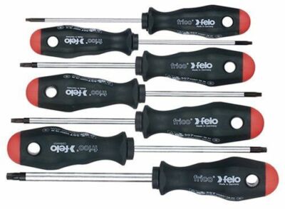 Felo 50981 Set of 7 Torx Screwdrivers, sizes T6-T25, 508 Series, Made In Germany