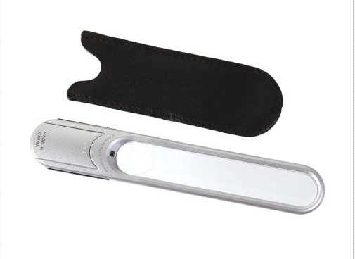 HealthSmart Vivi Touch Portable LED Magnifier with Protective Sleeve, 2x and 4x