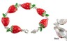 Armband Leckere Erdbeeren IN Silber Und Harz Rot Bemalt Am Feuer
