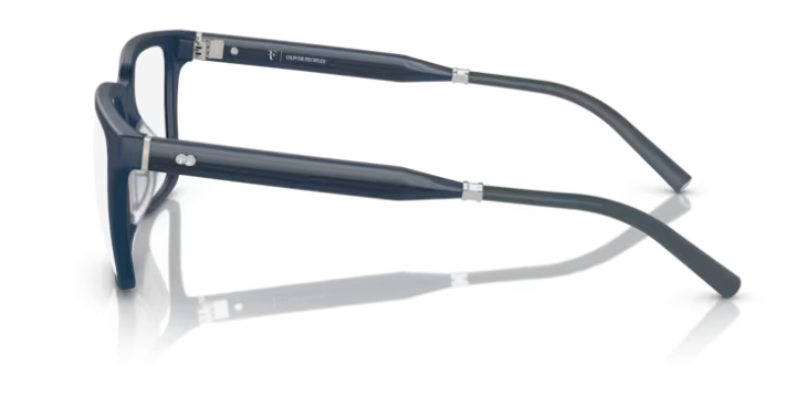 Pre-owned Oliver Peoples 0ov5553u Mr. Federer 7003 Blue Ash/silver Square Men's Eyeglasses In Clear