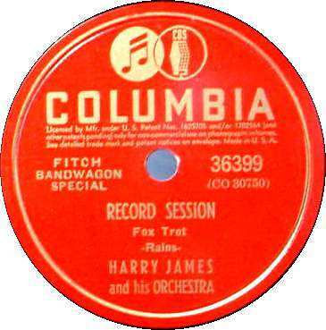 HARRY JAMES & ORCH. 78 RPM - Record Session / Nothin'