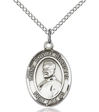 St. Andre Bessette sterling silver with 18" sterling silver curb chain