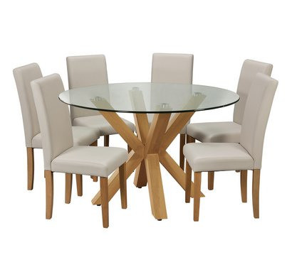Home Alden Glass Round Table And 6 Chairs Cream In Coventry West Midlands Gumtree