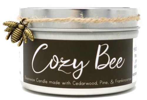 Свеча из пчелиного воска - Cozy Bee (с кедром, сосной и ладаном), 6 унций