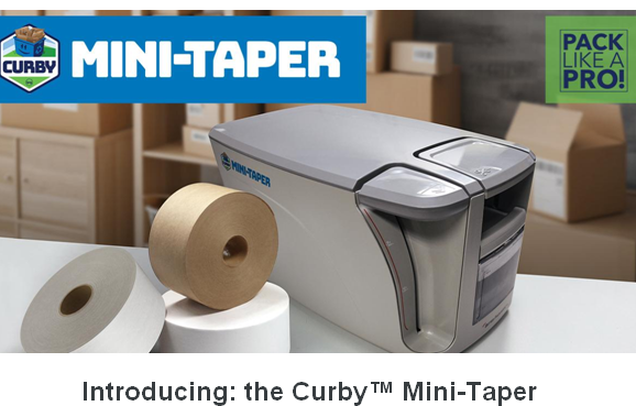 CURBY MINI TAPER™BETTER PACK TAPE DISPENSER PLUS 2 REFILL ROLL'S FRAGILE  TAPE