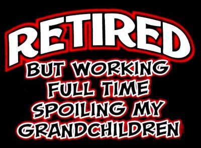 RETIRED BUT STILL WORKING ON SPOILING MY GRANDCHILDERN T-SHIRT XT12
