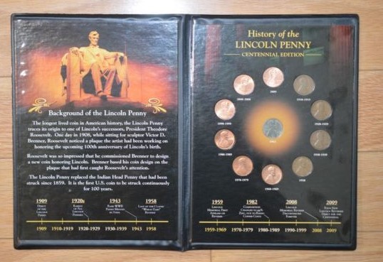 The History of the Lincoln Penny in Beautiful Display Case -By The Franklin Mint