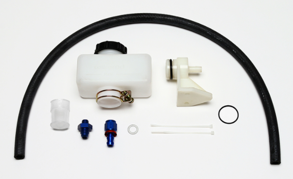 Wilwood MC Brake Fluid Reservoir Remote Plastic White10.7 oz.30 in.Rubber Hose