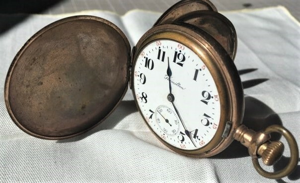 Antique 1911 Hamilton Gold Plated Pocket Watch 17 Jewels