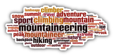 Mountaineering Word Cloud Car Bumper Sticker Decal