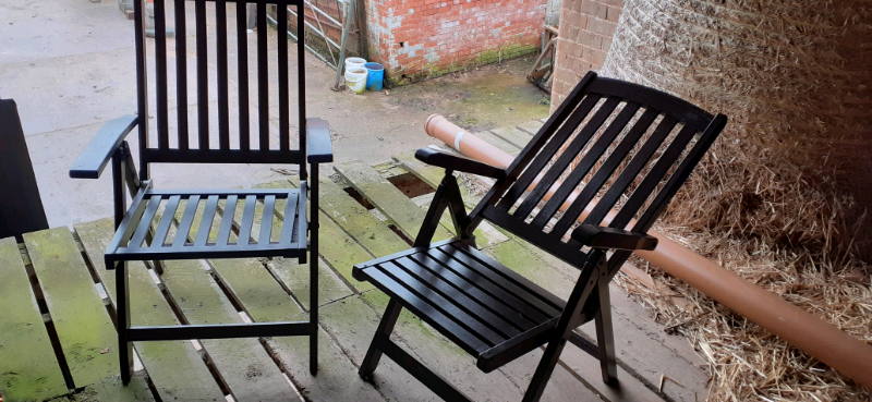 Two wooden recliner garden chairs | in Exeter, Devon | Gumtree
