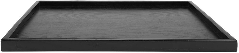 Food Serving Tray, Wooden Rectangle Multifunction Restaurant Serving Tray Black