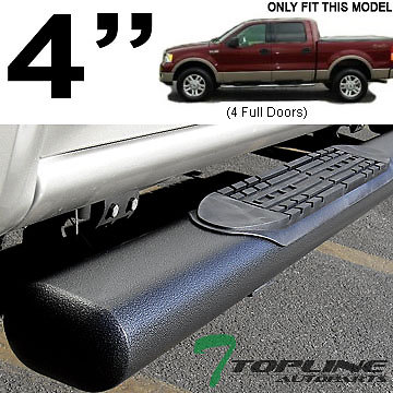 4quot HAMMERED BCK OVAL SIDE STEP NERF BARS RUNNING BOARD 0408 F150 SUPER CREW CAB