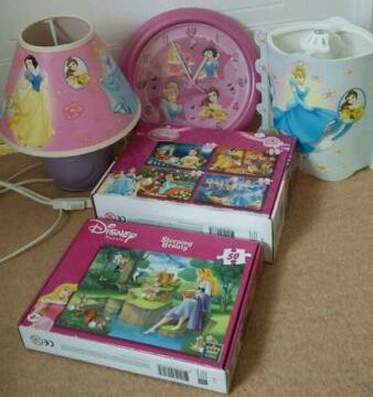 Disney Princess Lamp Ceiling Light Shade Clock And 5 Jigsaws