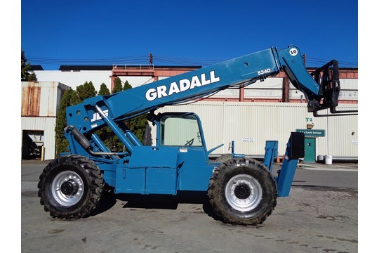 GRADALL 534D-10 TELESCOPIC BOOM TRUCK FORKLIFT DIESEL- 4X4  - 10,000 LBS