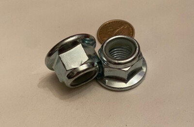Class 8, Zinc  Flanged Lock Nut, RH M16 x 2 x 24 mm W x 20 mm H, 10 Pc